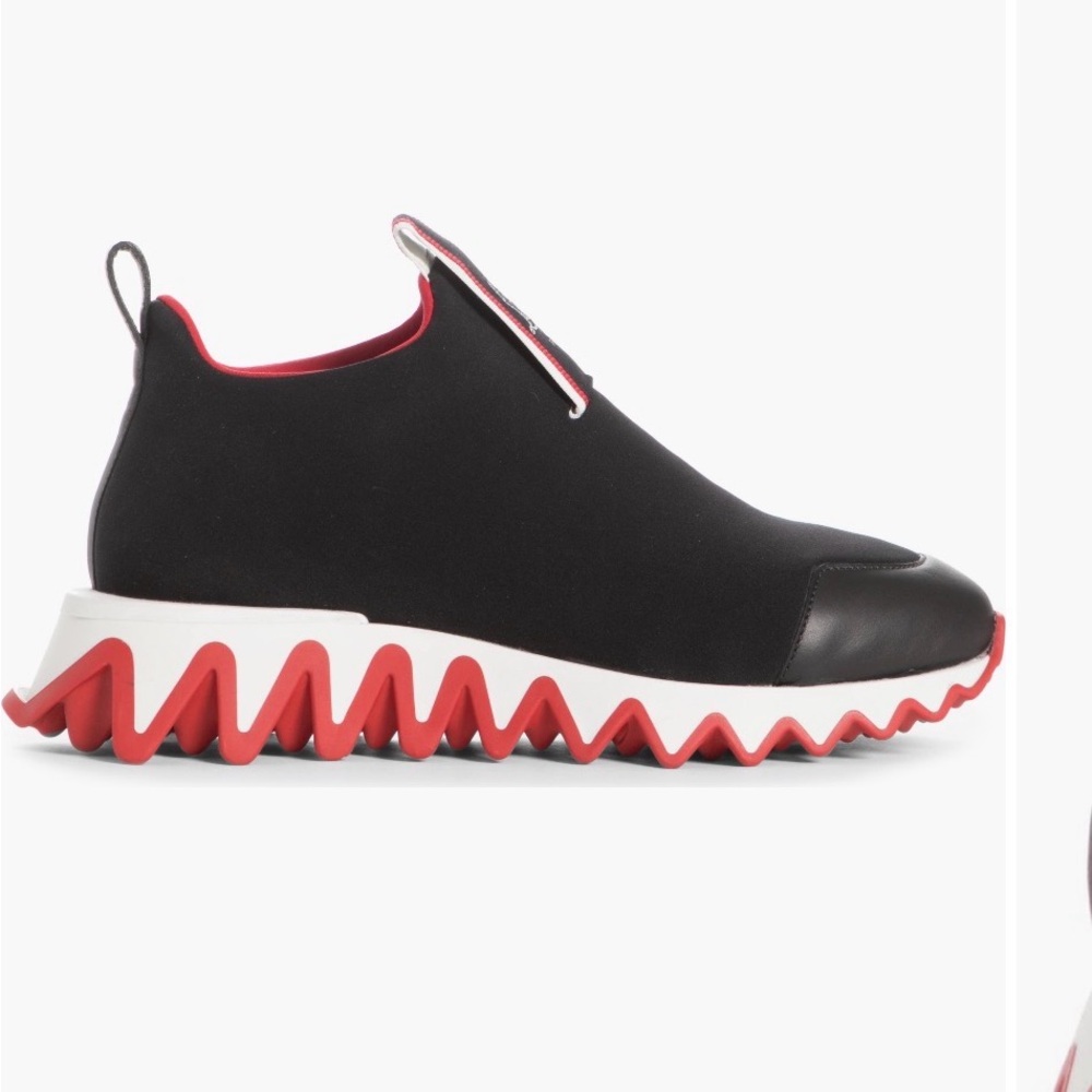 NEW Christian Louboutin Black and Red Sneakers - Picture 3 of 6
